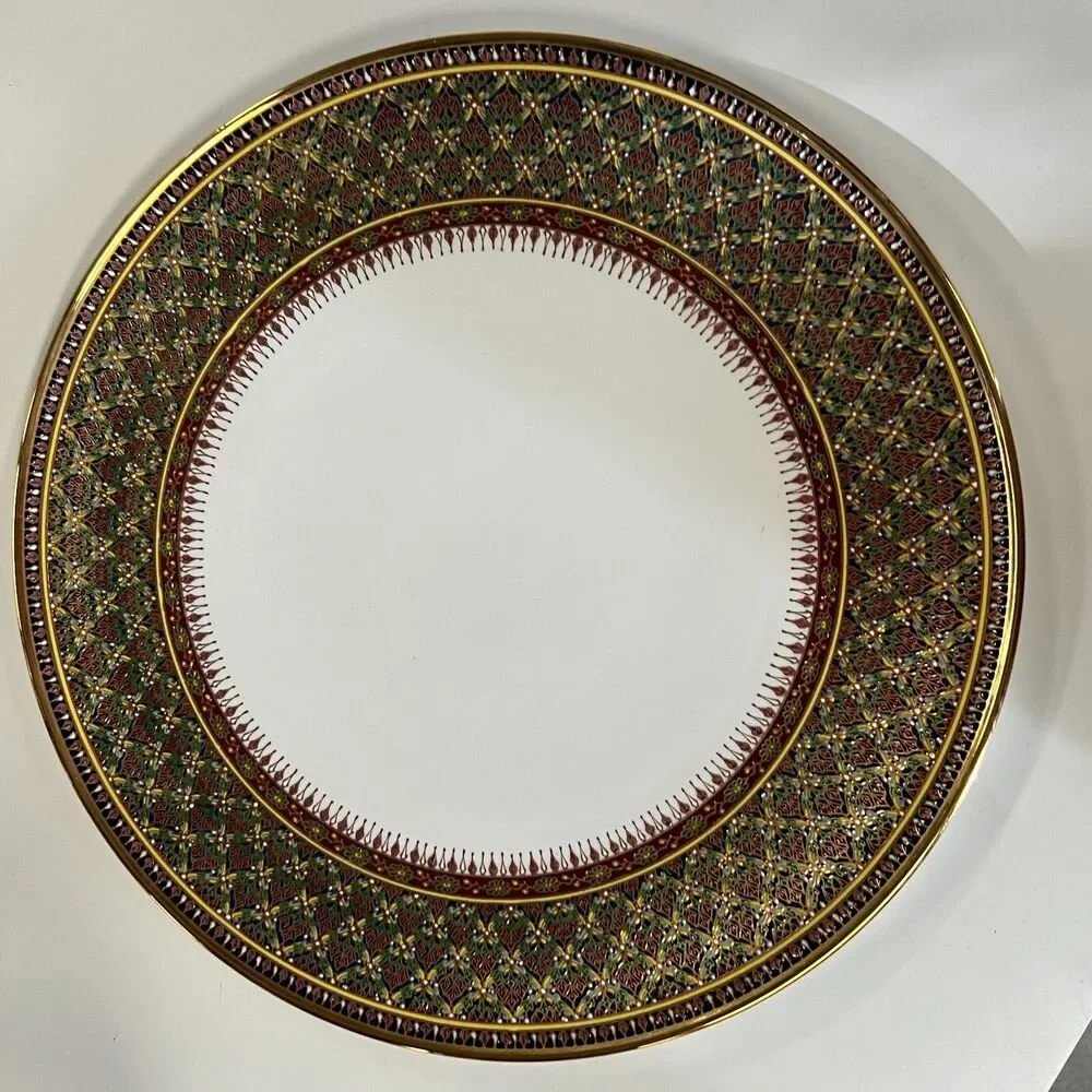 18K Gold Hand Decorated Platter X-Large 13